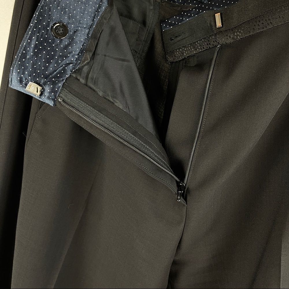 Balenciaga. Paris  black trousers with navy dotted waist trim - Picture 5 of 8